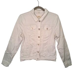 Skinny Fries White Denim Jacket Size Large